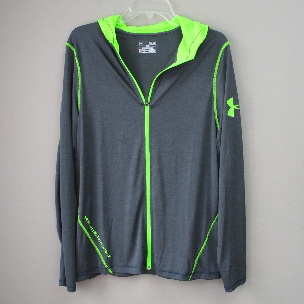 Mens Under Armour Gray Zip Up Hoodie  Very Lightweight Size Medium